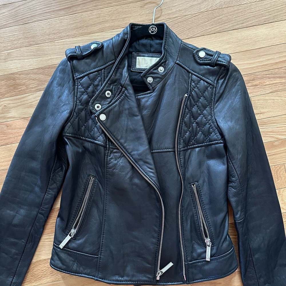 MICHAEL Michael Kors Black Quilted Leather Jacket